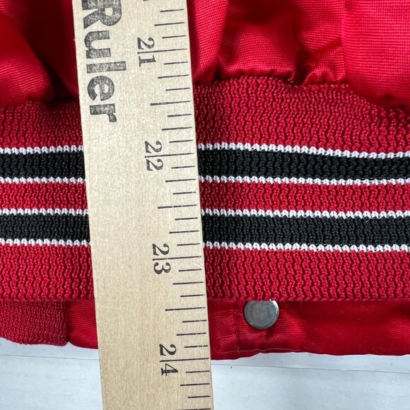 VTG 90s NBA Chicago Bulls Satin Jacket Adult Extra Large Red Snap Button Bomber - Picture 14 of 16